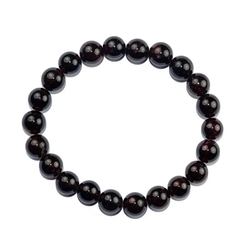 Garnet Gemstone 8mm Beaded Bracelet