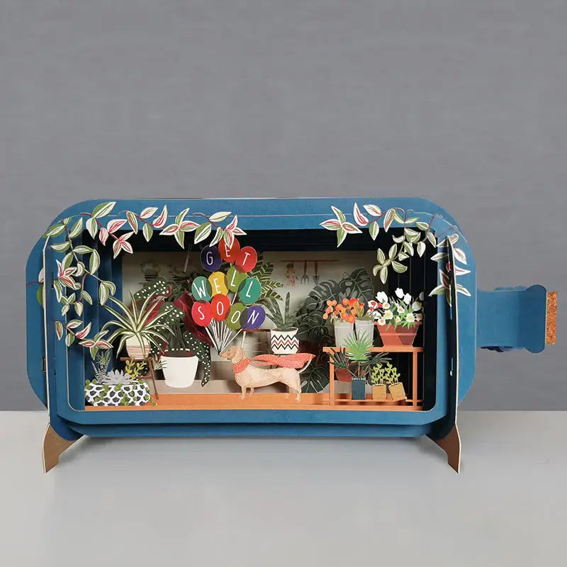 Get Well Soon pop-up 3D Message in a Bottle Greeting Card