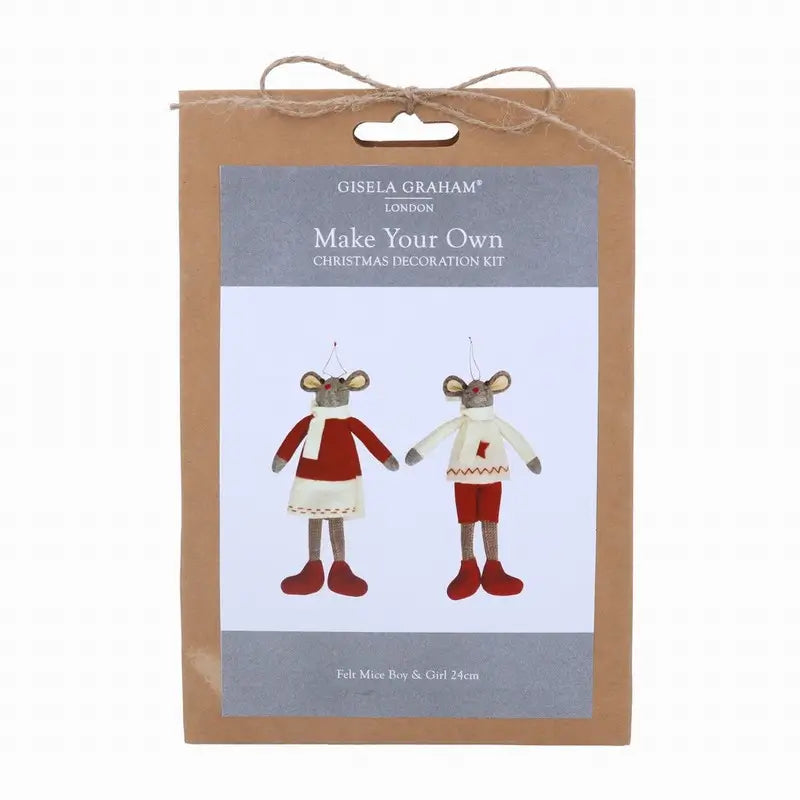 Gisela Graham Make Your Own Felt Christmas Mouse Kit Pack of 2