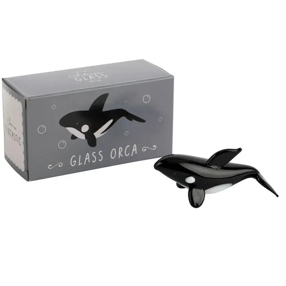 Artisan Glass Orca Killer Whale Ornament