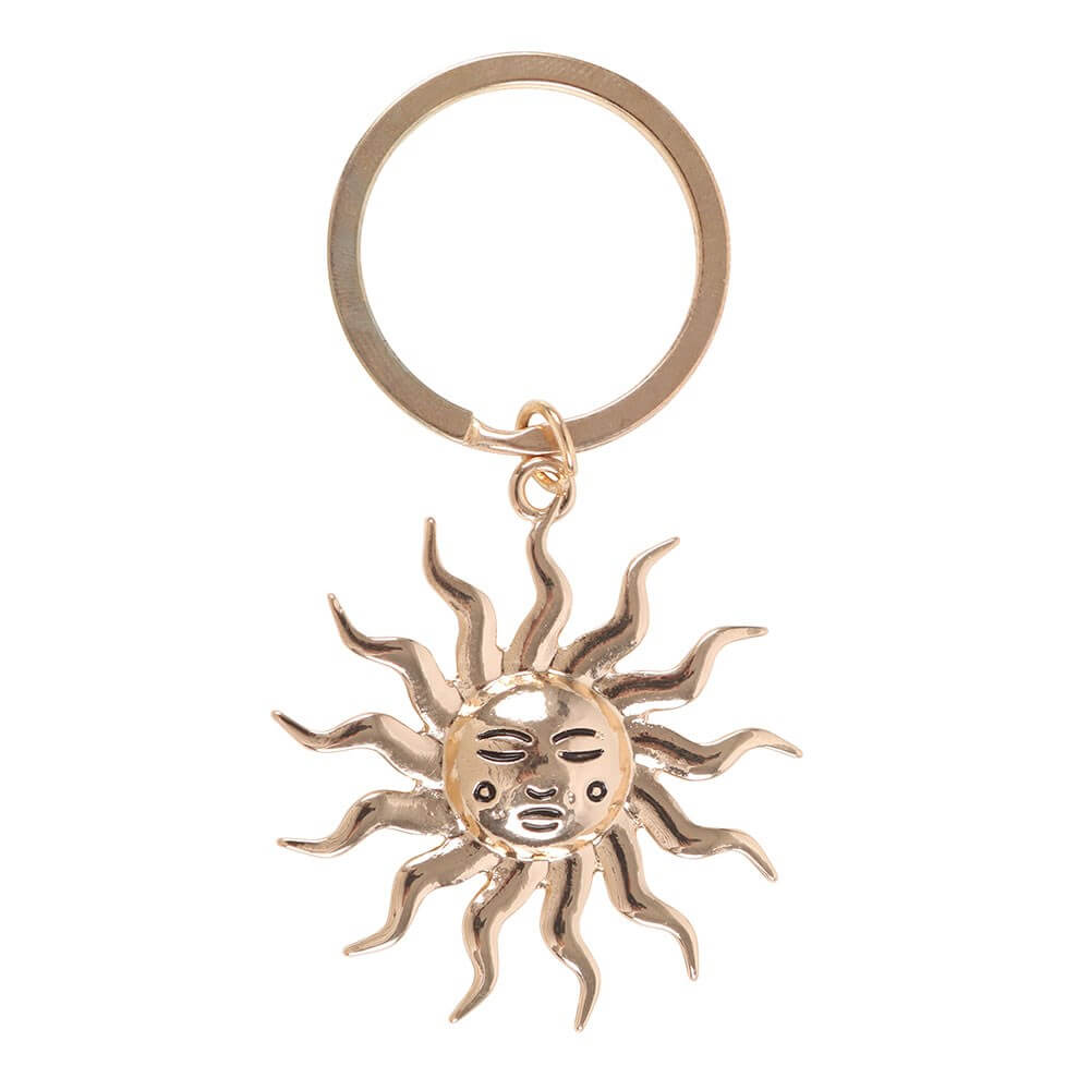 Gold Tone Sun Metal Keyring