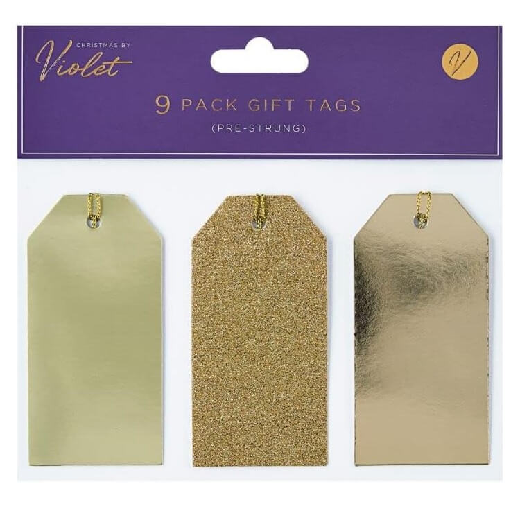Gold Christmas Gift Tags Pack of 9
