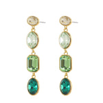 18K Gold Plated Green Crystal Drop Earrings E2029
