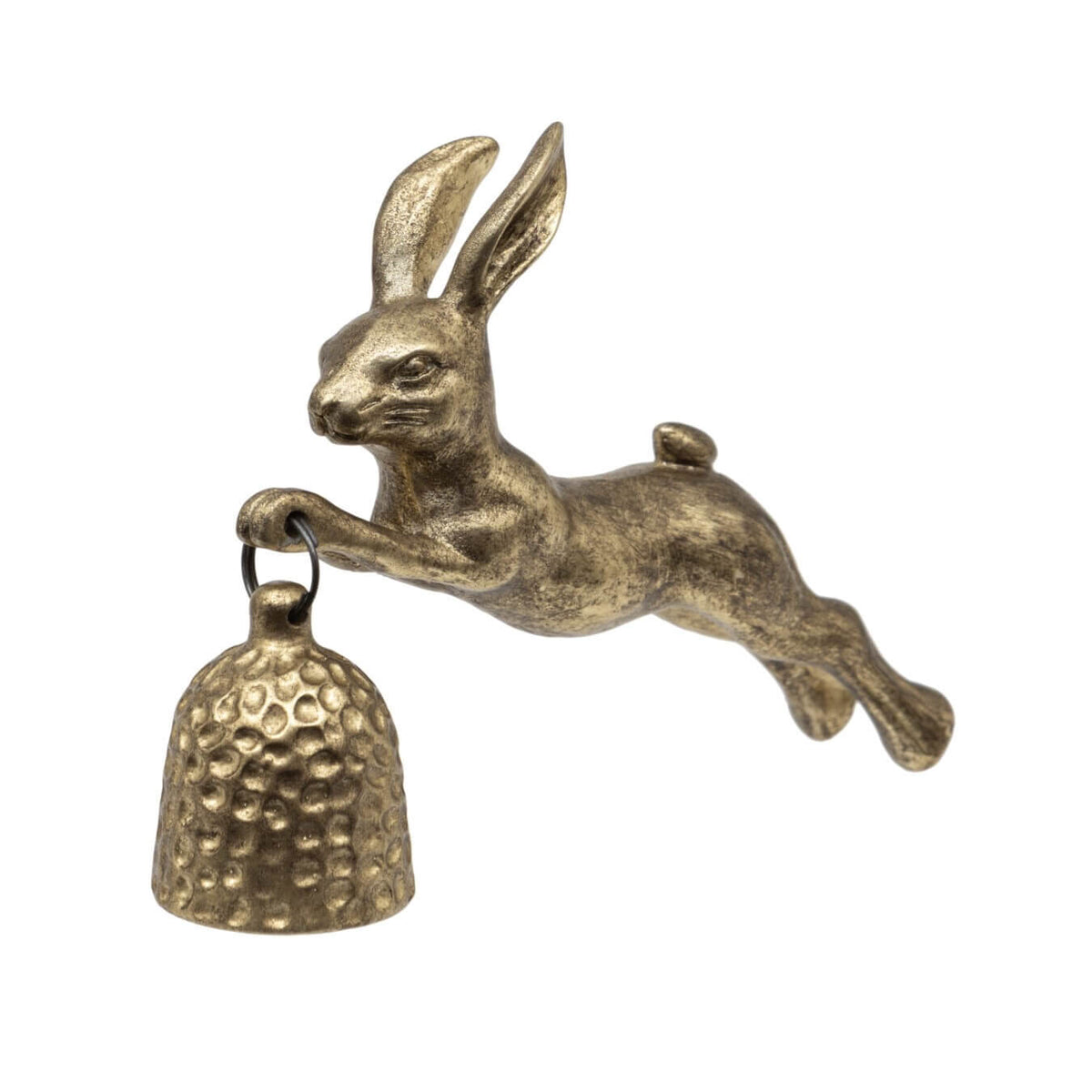 A Gold Coloured Leaping Hare Candle Snuffer from London Ornaments