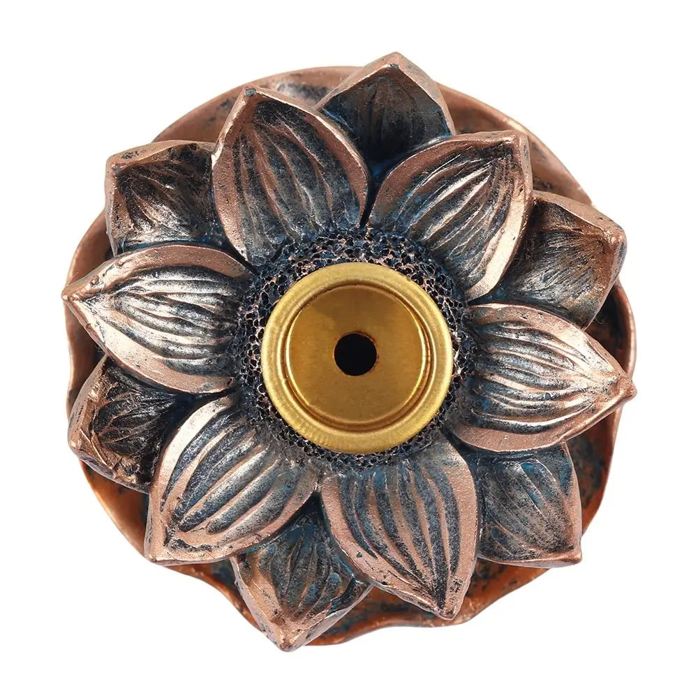 Bronze Lotus Flower Backflow Burner