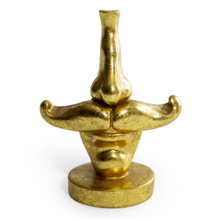 Antique Gold Moustache Glasses Holder