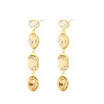 18K Gold Plated Champagne Crystal Drop Earrings E2029