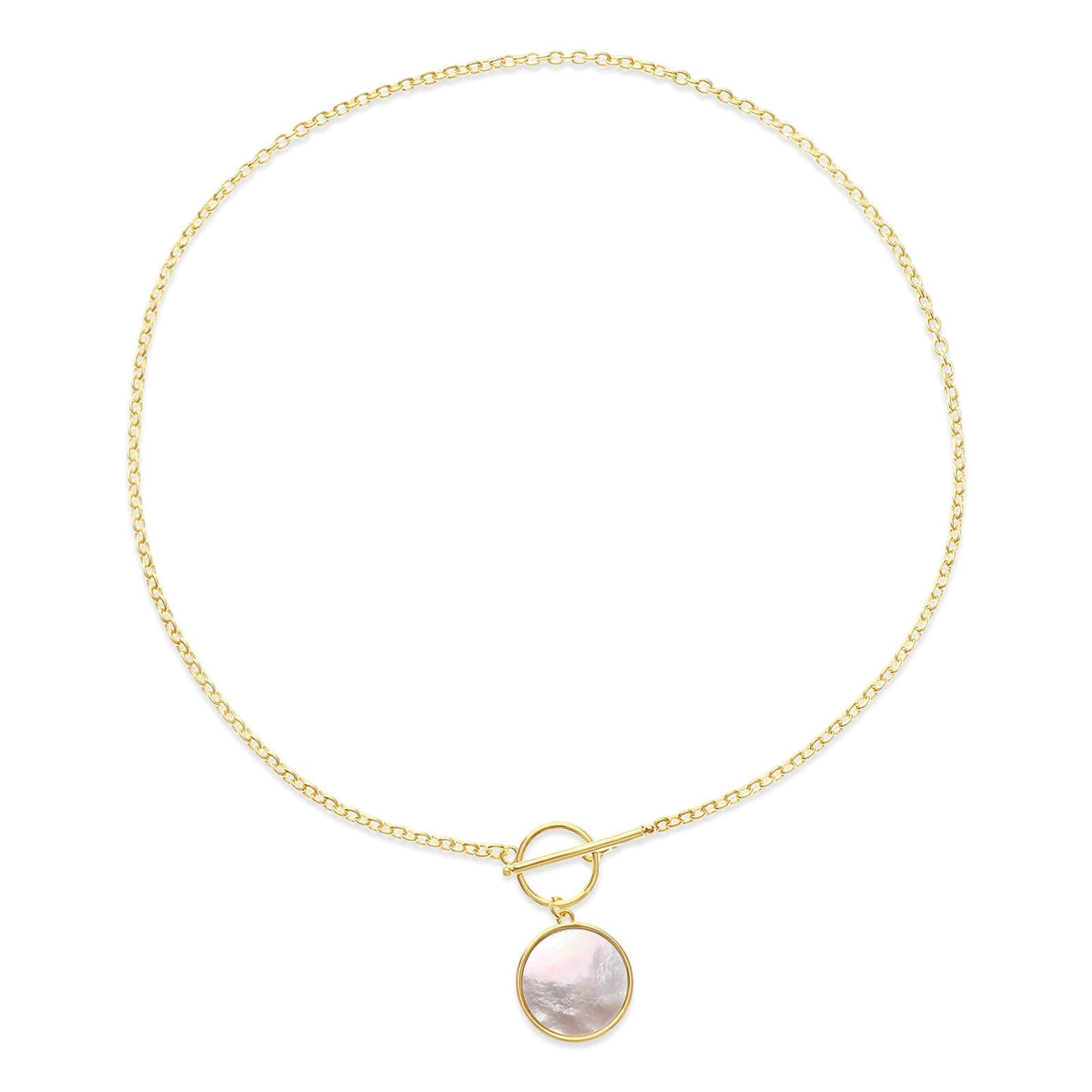 14K Gold Plated Mother Of Pearl Necklace.N2160