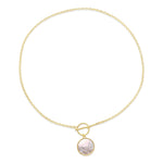 14K Gold Plated Mother Of Pearl Necklace.N2160