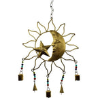 Gold Sun And Moon Mobile with Bells