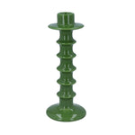 Green Ceramic Hooped Design Candlestick