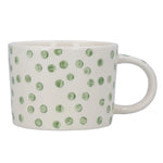 Green Dots Stoneware Mug