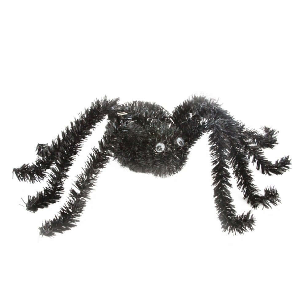 Black Tinsel Halloween Spider with Googly Eyes by Gisela Graham