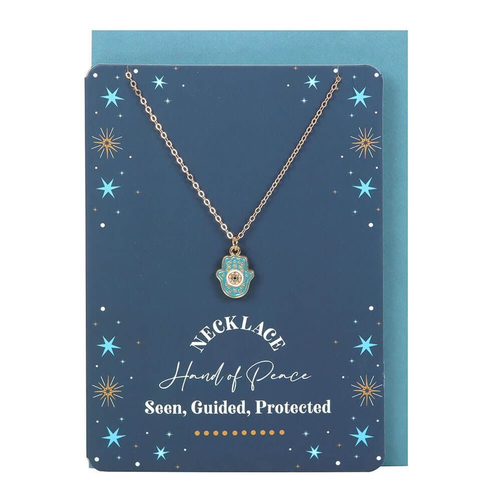 Hand of Hamsa Necklace on Paper Greeting Card