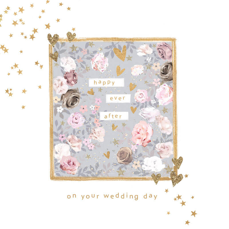 Happy Ever After Roses Wedding Card 6ND234 by Hammond Gower at Southend card shop Under the Sun