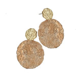 Eclipse of the Sun Earrings in Matte Gold and Caramel by Hot Tomato jewellery