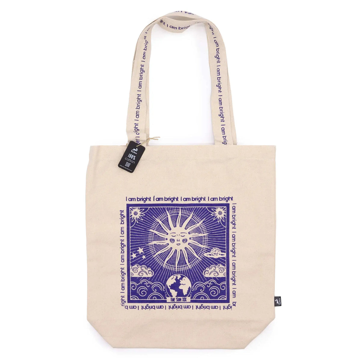I Am Bright Hop Hare Cotton Tote Bag