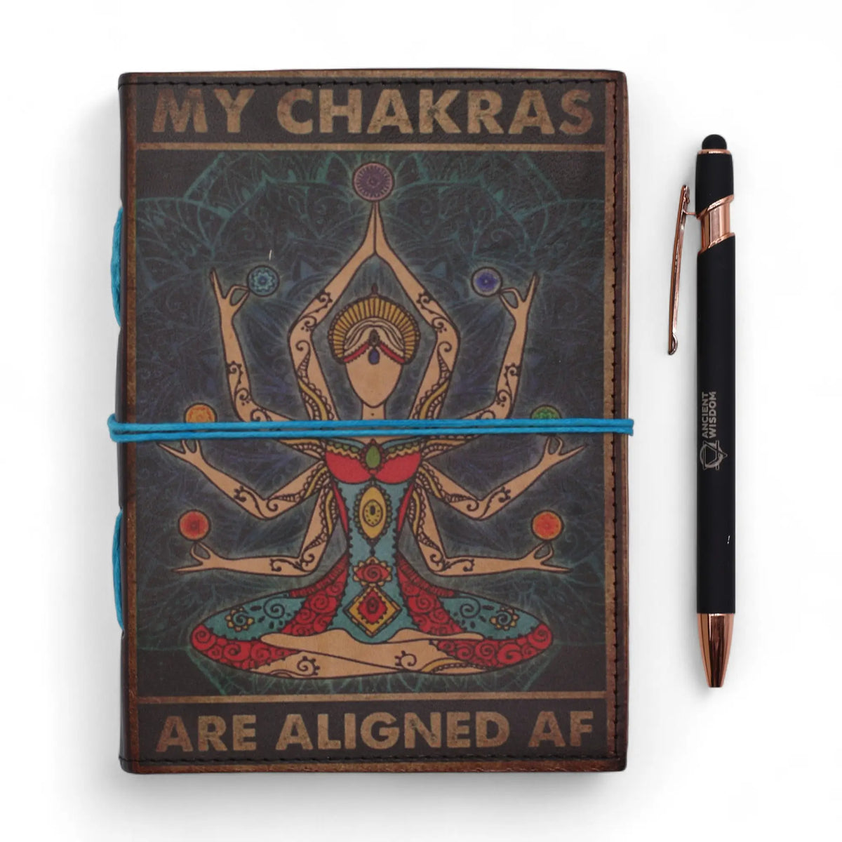 My Chakras Are Aligned AF Leather Printed Notebook