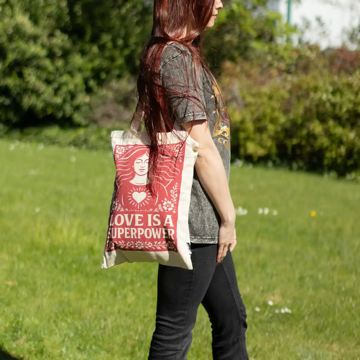 Love is a Super Power Cotton Tote bag