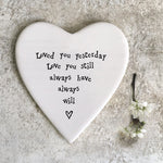 Love You Still Porcelain White Heart Coaster