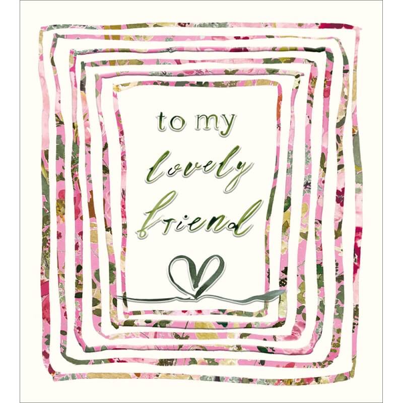 Pink Fabric Lovely Friend Greeting Card