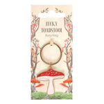 Lucky Toadstool Mushroom Metal Keyring