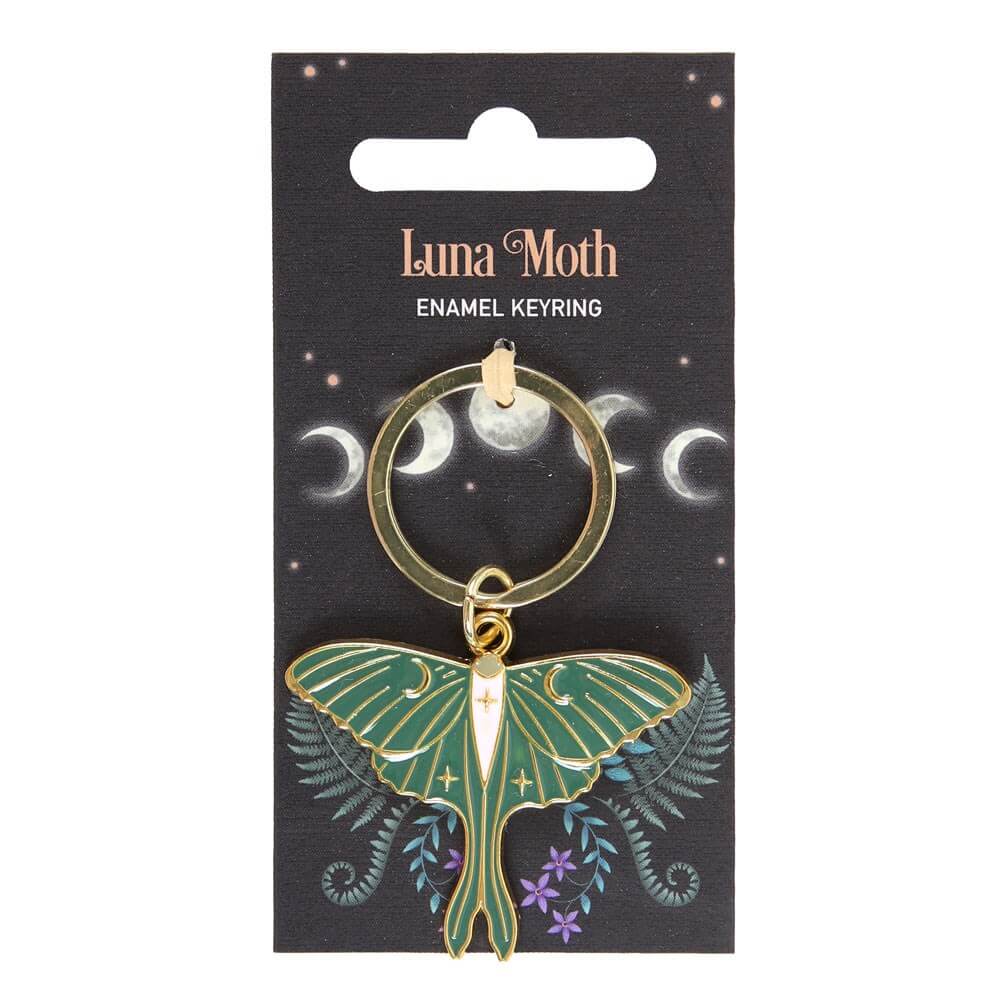 Luna Moth Metal Keyring