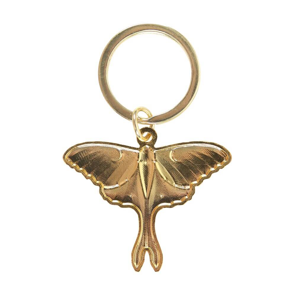 Luna Moth Metal Keyring