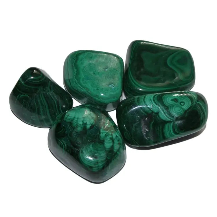Genuine Malachite A Grade Tumblestone crystals in Southend at shop Under the Sun