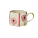 Stoneware mug with mauve floral design by Belly Button Gifts.