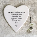 May Your Troubles Be Less Porcelain Heart Coaster