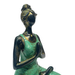 Green & Bronze Meditating Yoga Lady Figurine