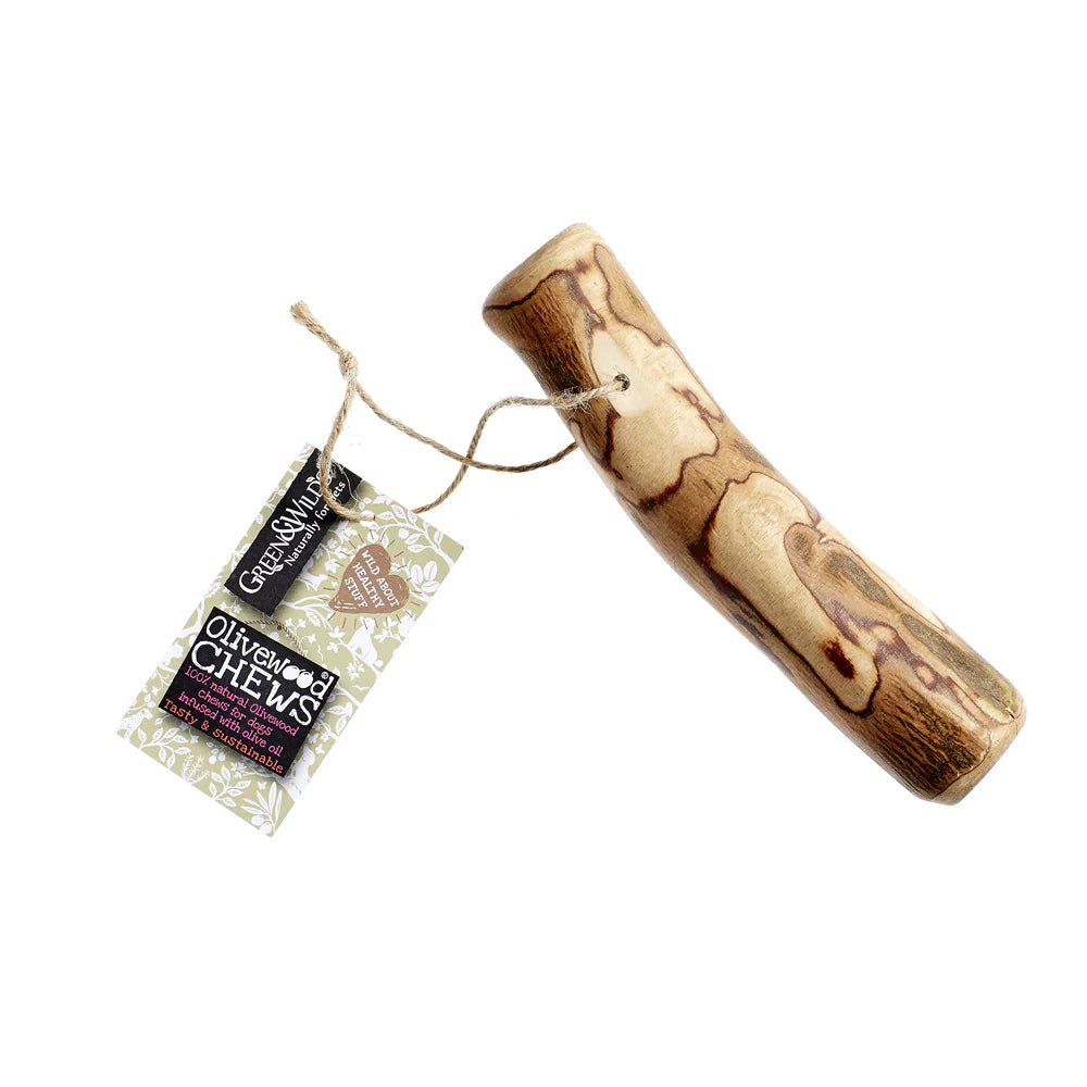 medium Green & Wilds olivewood dog chew