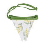 Yellow Mimosa Flower Cotton Bunting with reen Trim from Gisela Graham