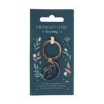 Moon Gazing Midnight Hare Metal Keyring
