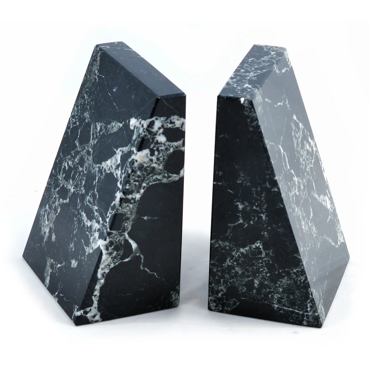 Solid Black Marble Wedge Bookends Southend shop Under the Sun