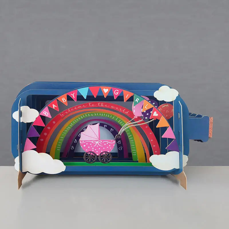 New Baby Girl Message in a Bottle Card