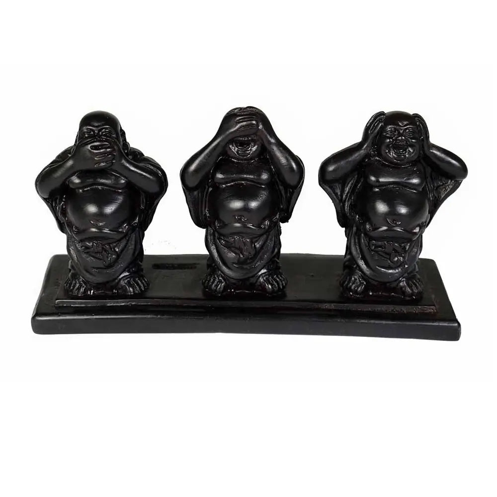 No Evil Chinese Buddha on Plinth L15.5cm