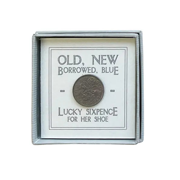 Old New Blue Lucky Wedding Sixpence keepsake gift for bride