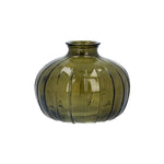 Olive Green Glass Ribbed Onion Bud Vase by Gisela Graham to buy in Southend at Under the Sun shop