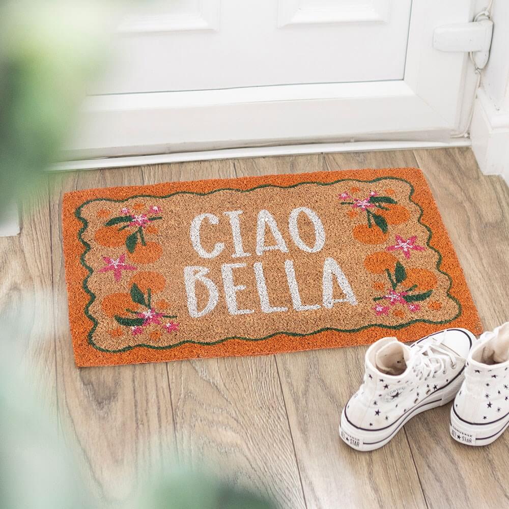 Orange Ciao Bella Coir Doormat