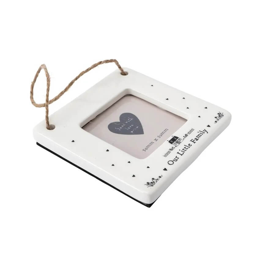 Our Family Mini White Ceramic Photo Frame