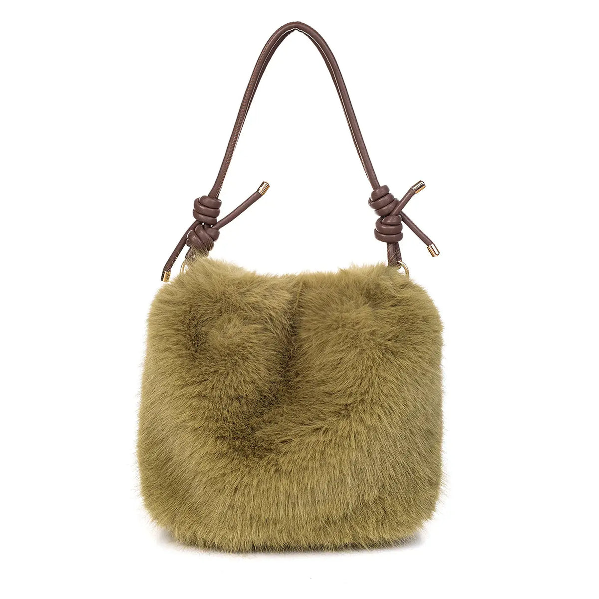 Artichoke green Faux Fur Handbag BAG76