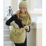 Artichoke green Faux Fur Handbag BAG76
