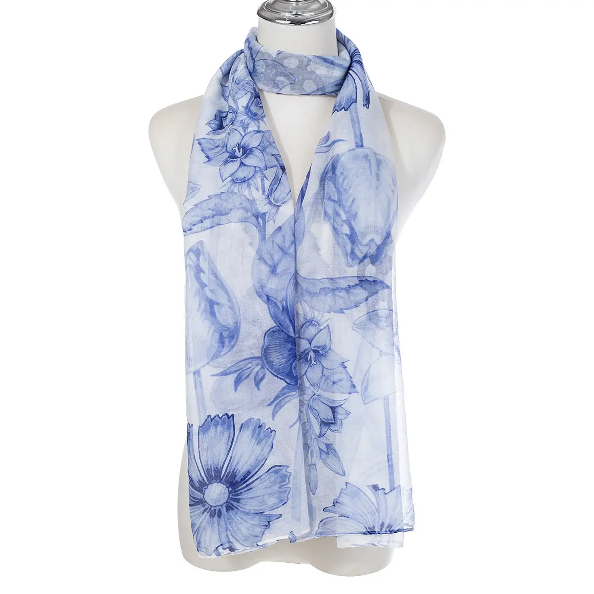 Park Lane Blue Floral Scarf SC1754