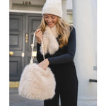 Linen Faux Fur Handbag BAG76