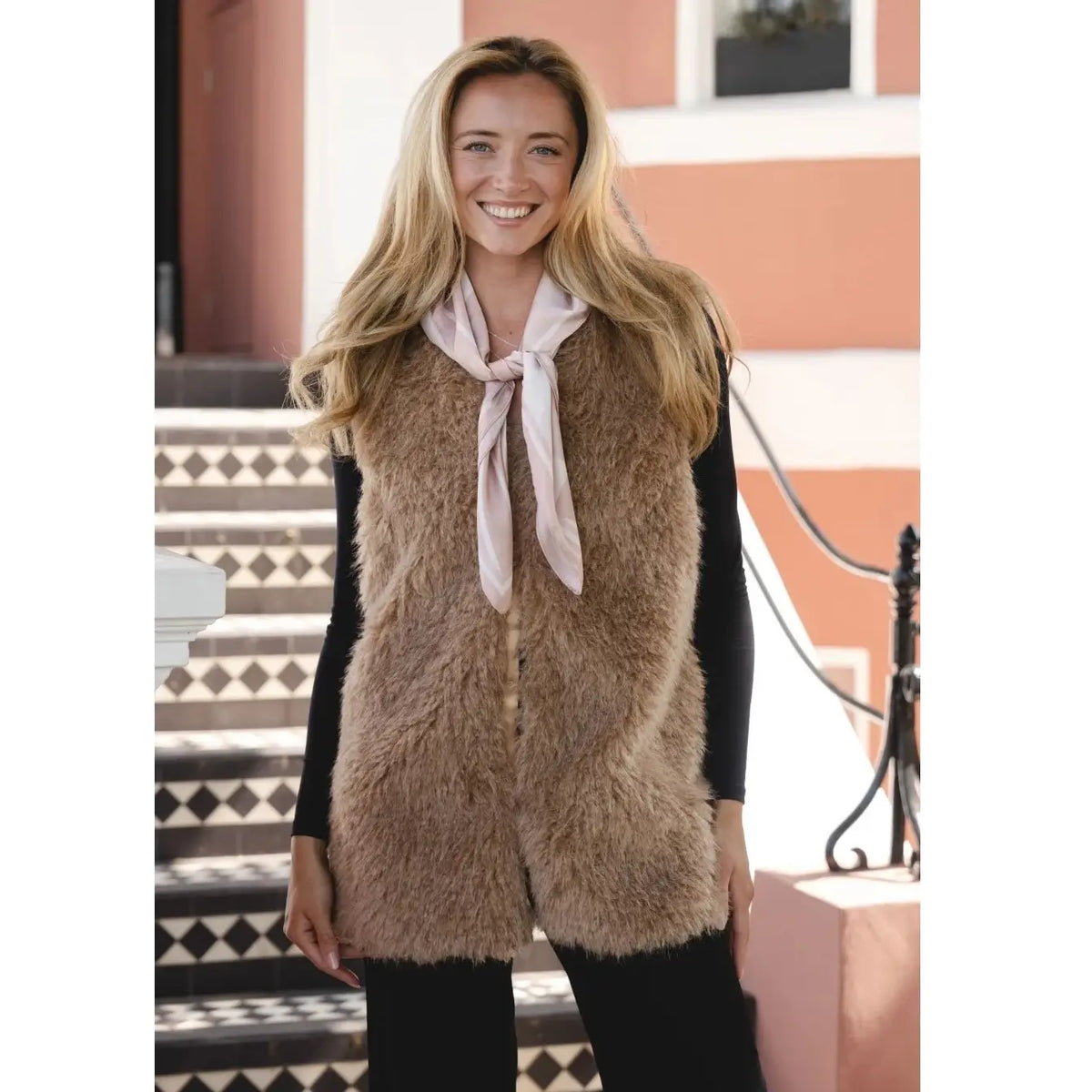 Mocha Mousse Faux Fur Gilet SC1907