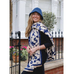 Park Lane Navy Bold Floral Scarf SC1408