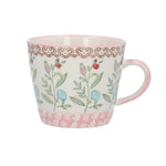 Pink Band Rosehip Stoneware Mug by Gisela graham outhend