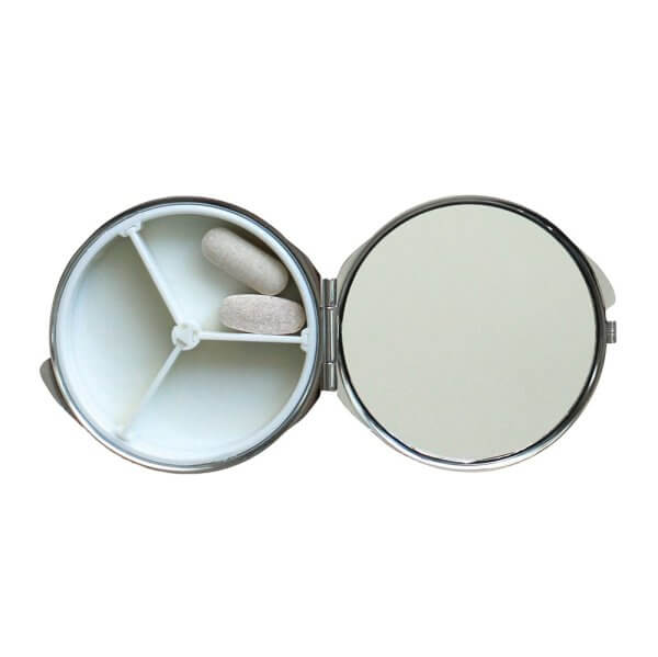 Round Pink Flamingo Pill Box